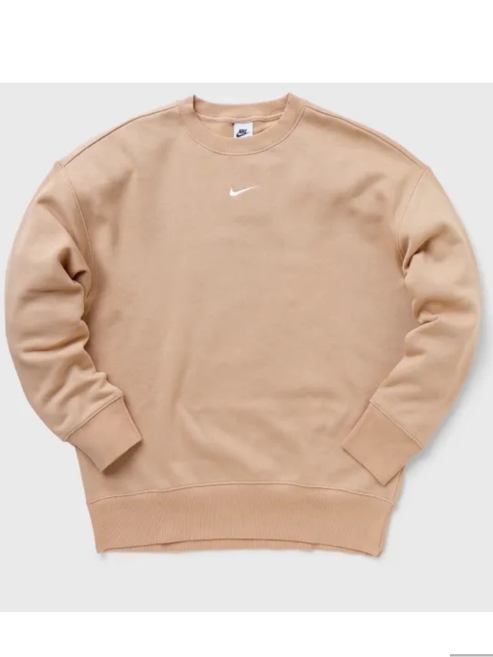 Nike Oversized Fleece Crewneck Sweatshirt in Hemp & Sail